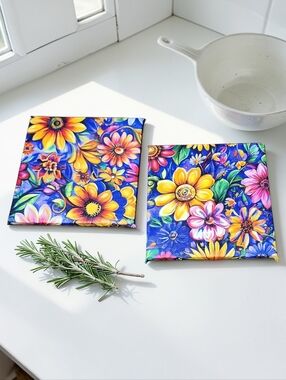 Boho Floral Coaster Set